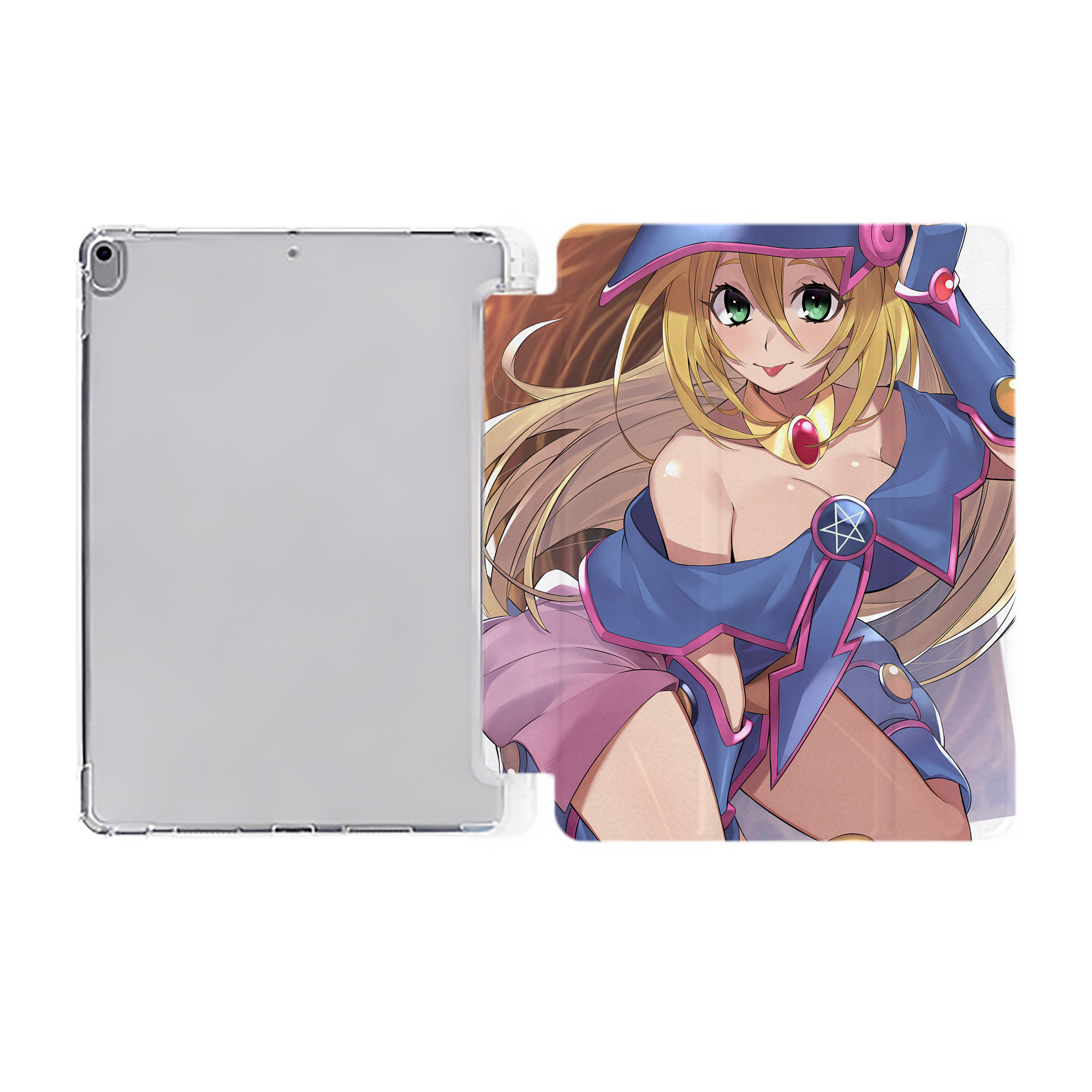 （画像用） 遊☆戯☆王 Yu-Gi-Oh! IPad ケース ペン収納付き 三つ折りスタンド PUレザー×シリコン 対応機種9.5/10.5/10.9インチ